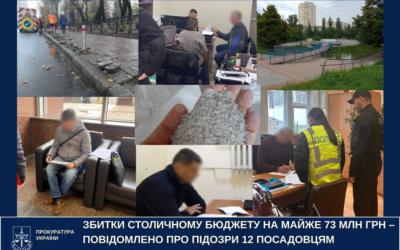 Збитки на 73 мільйони: У Києві 12 посадовцям та двом підрядникам оголосили підозри